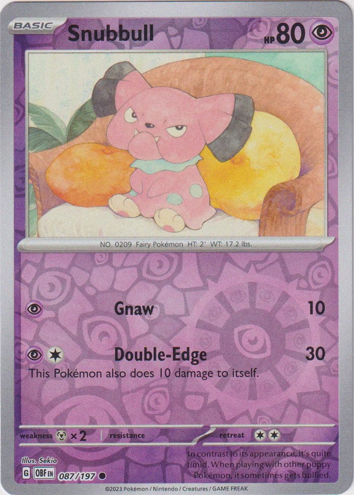 Obsidian Flames - 087/197 - Snubbull - Reverse Holo