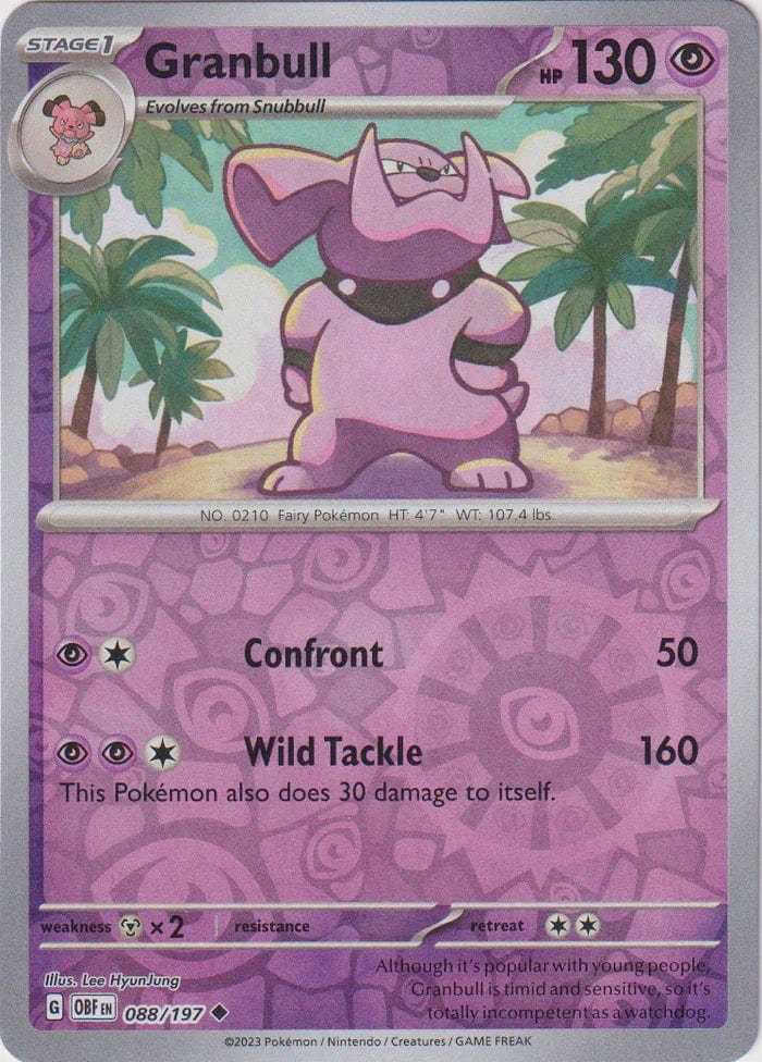 Obsidian Flames - 088/197 - Granbull - Reverse Holo