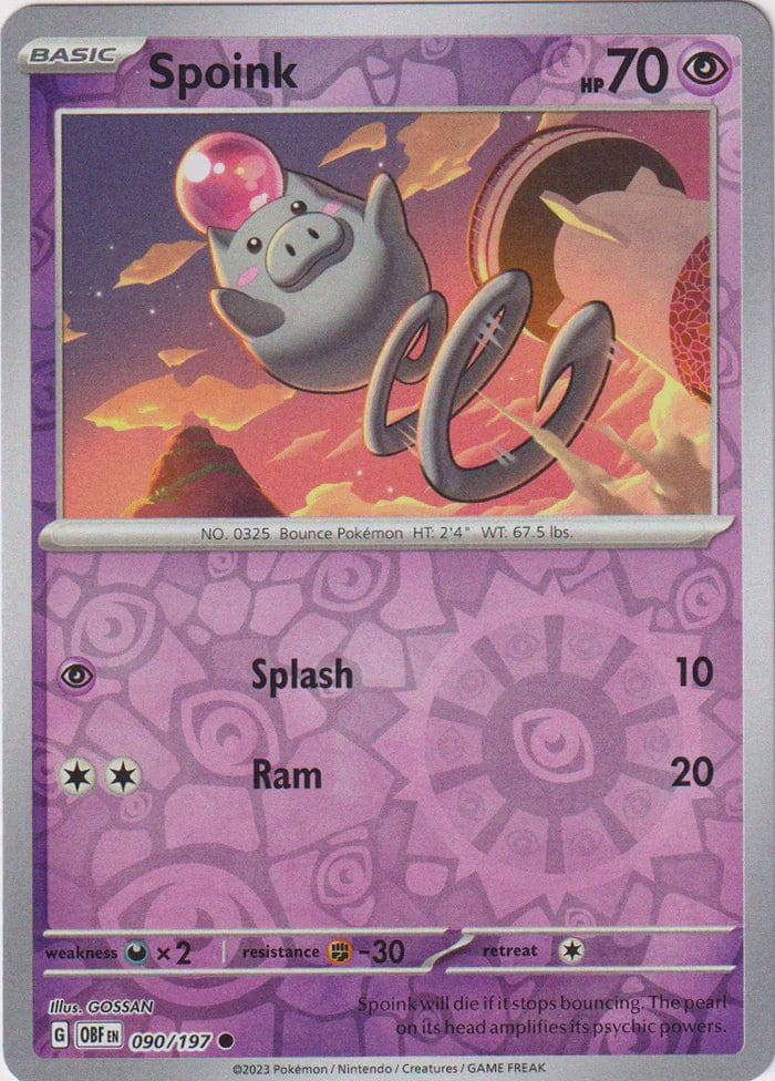 Obsidian Flames - 090/197 - Spoink - Reverse Holo