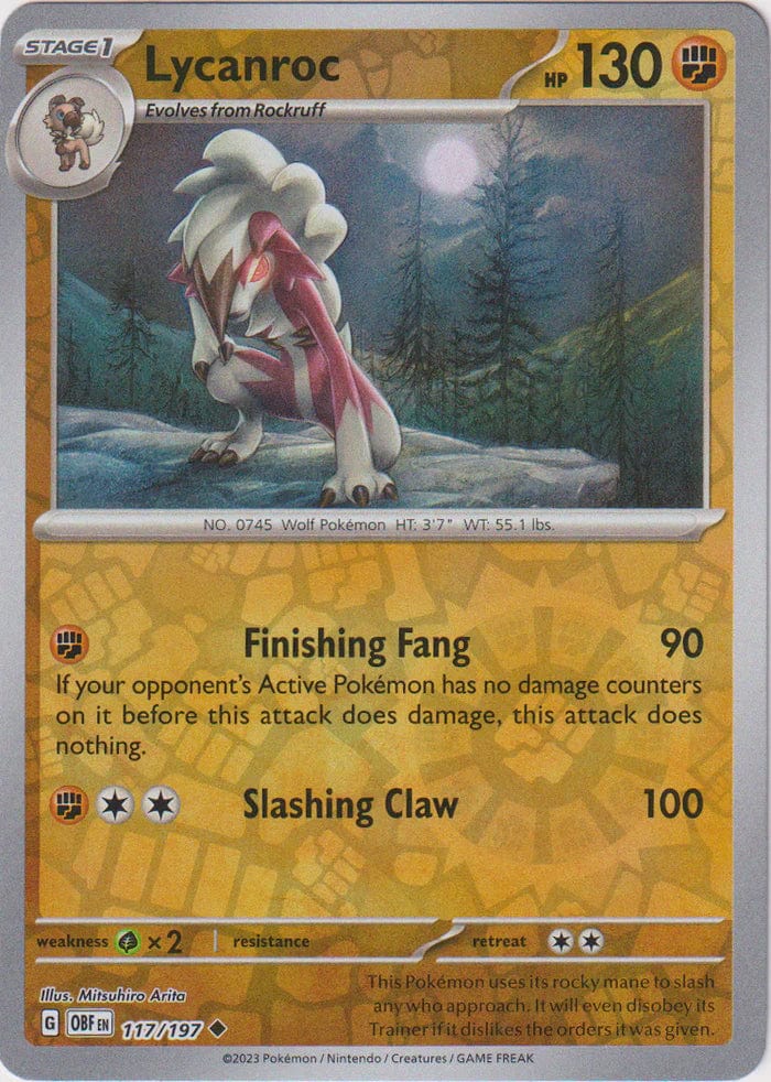 Obsidian Flames - 117/197 - Lycanroc - Reverse Holo