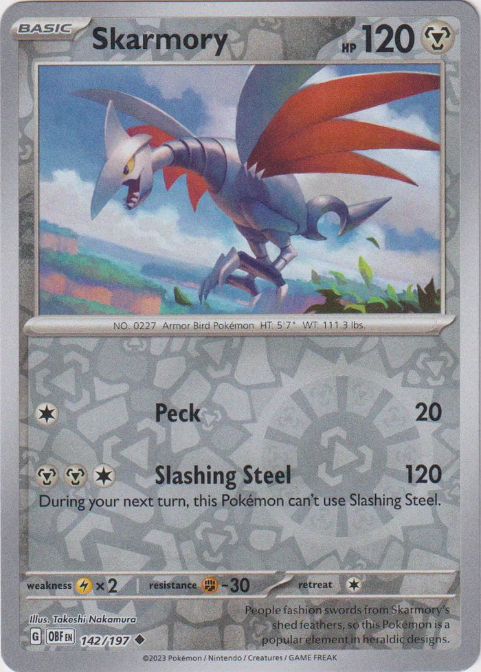 Obsidian Flames - 142/197 - Skarmory - Reverse Holo