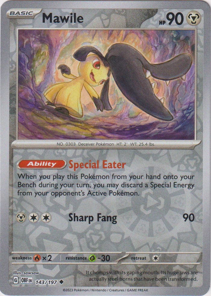 Obsidian Flames - 143/197 - Mawile - Reverse Holo