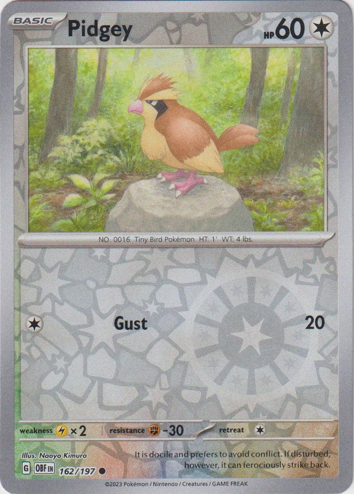 Obsidian Flames - 162/197 - Pidgey - Reverse Holo