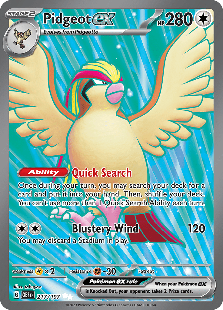 Obsidian Flames - 217/197 - Pidgeot ex