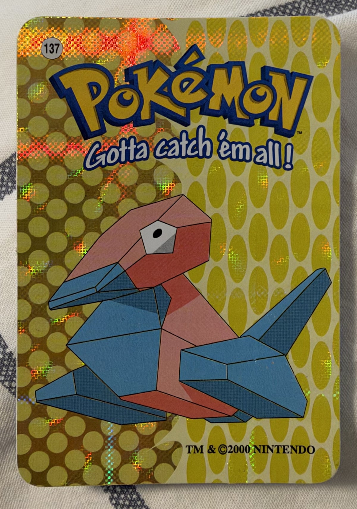 Voorzijde — Porygon [137] — Pokémon Vending Prism Sticker