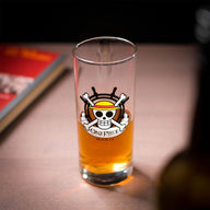 One Piece glas met de wanted poster van Luffy