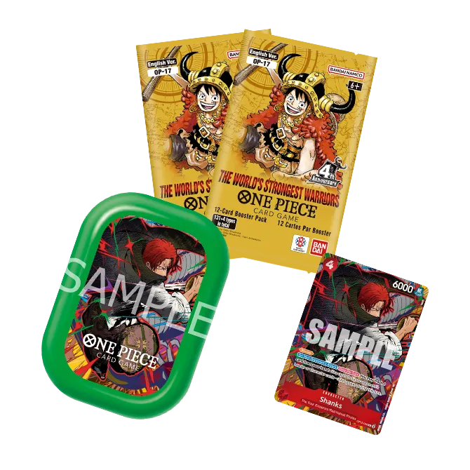 One Piece TS-03 Mini Tin English - Shanks groen met 2 OP-17 boosters en promokaart