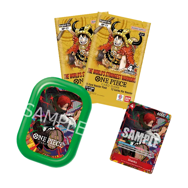 One Piece TS-03 Mini Tin English - Shanks groen met 2 OP-17 boosters en promokaart