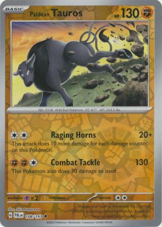 Paldea Evolved - 108/193 - Paldean Tauros - Reverse Holo