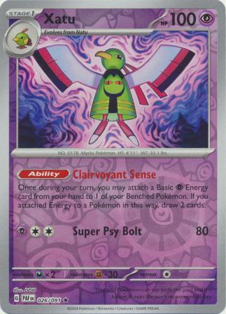 Paldean Fates - 026/091 - Xatu - Reverse Holo