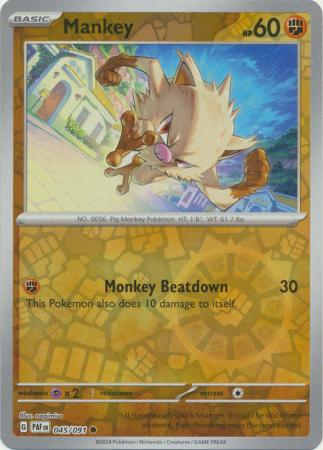 Paldean Fates - 045/091 - Mankey - Reverse Holo