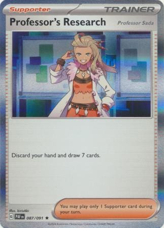 Paldean Fates - 087/091 - Professor's Research (Professor Sada) - Holo