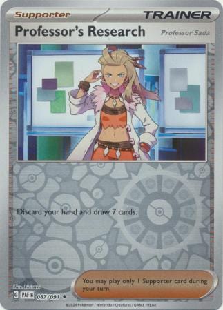 Paldean Fates - 087/091 - Professor's Research (Professor Sada) - Reverse Holo