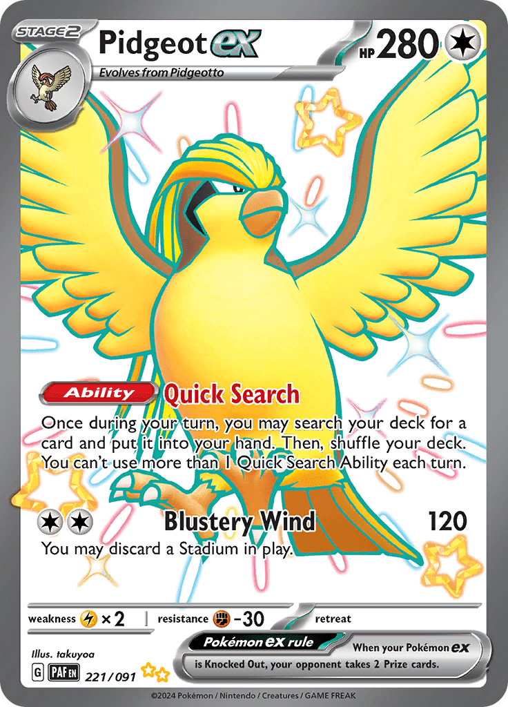 Paldean Fates - 221/091 - Pidgeot ex