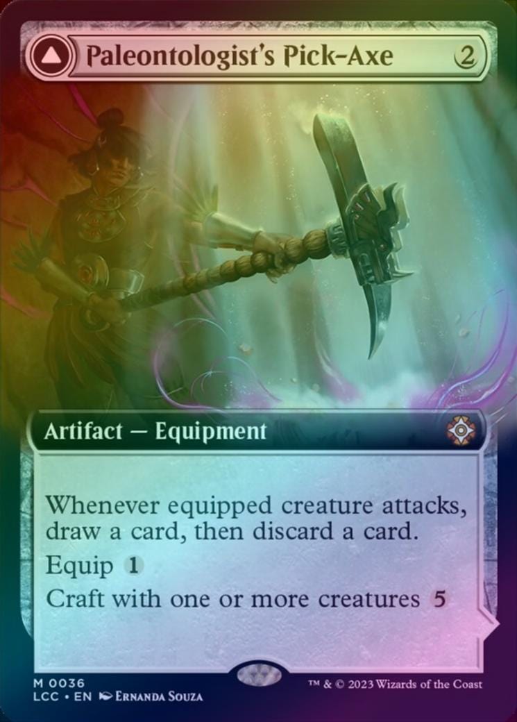 Paleontologist's Pick-Axe // Dinosaur Headdress - Extended Art (Foil) (LCC)