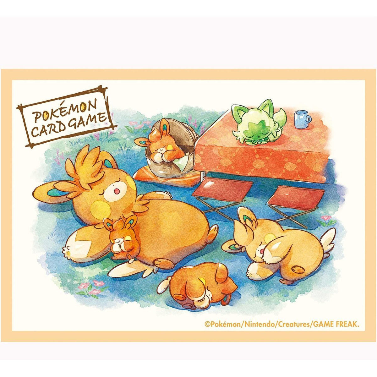 Pokémon Center deckshield PAMO NO MURE – het sleeve-ontwerp met Pawmi, Pawmo en Pawmot