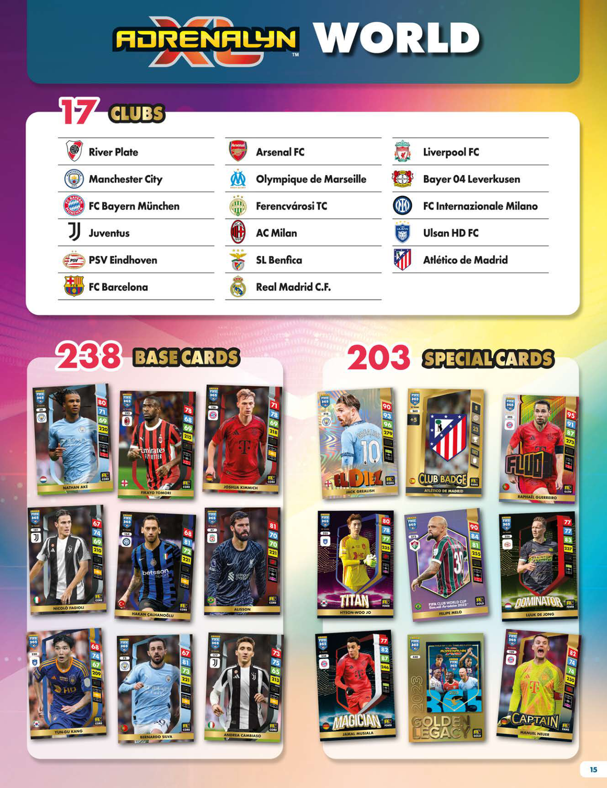 Panini FIFA 365 2025 - collectieoverzicht met voorbeelden van reguliere en speciale kaarten