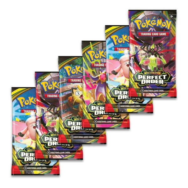 Pokémon Booster Bundle Mega Evolution Perfect Order - de zes boosterpakjes uit de bundel
