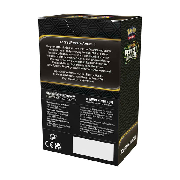 Pokémon Booster Bundle Mega Evolution Perfect Order - achterkant van de doos