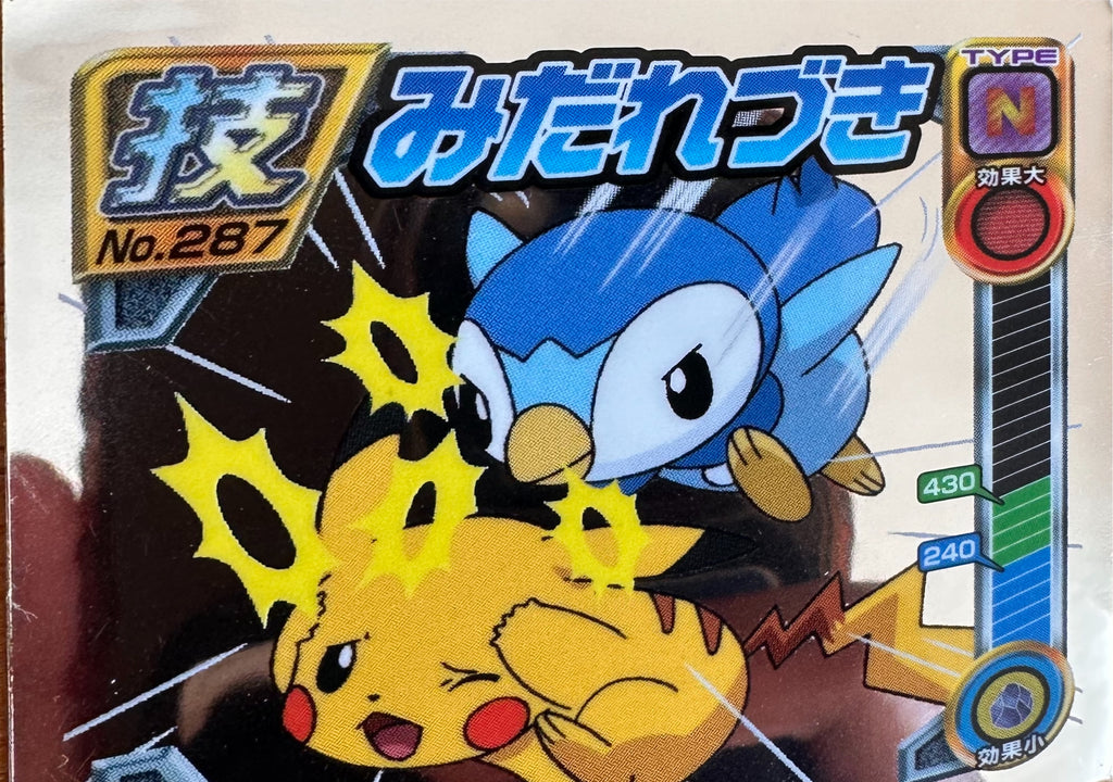 Piplup en Pikachu #287 Pokemon sticker Japanese 2009 voorkant