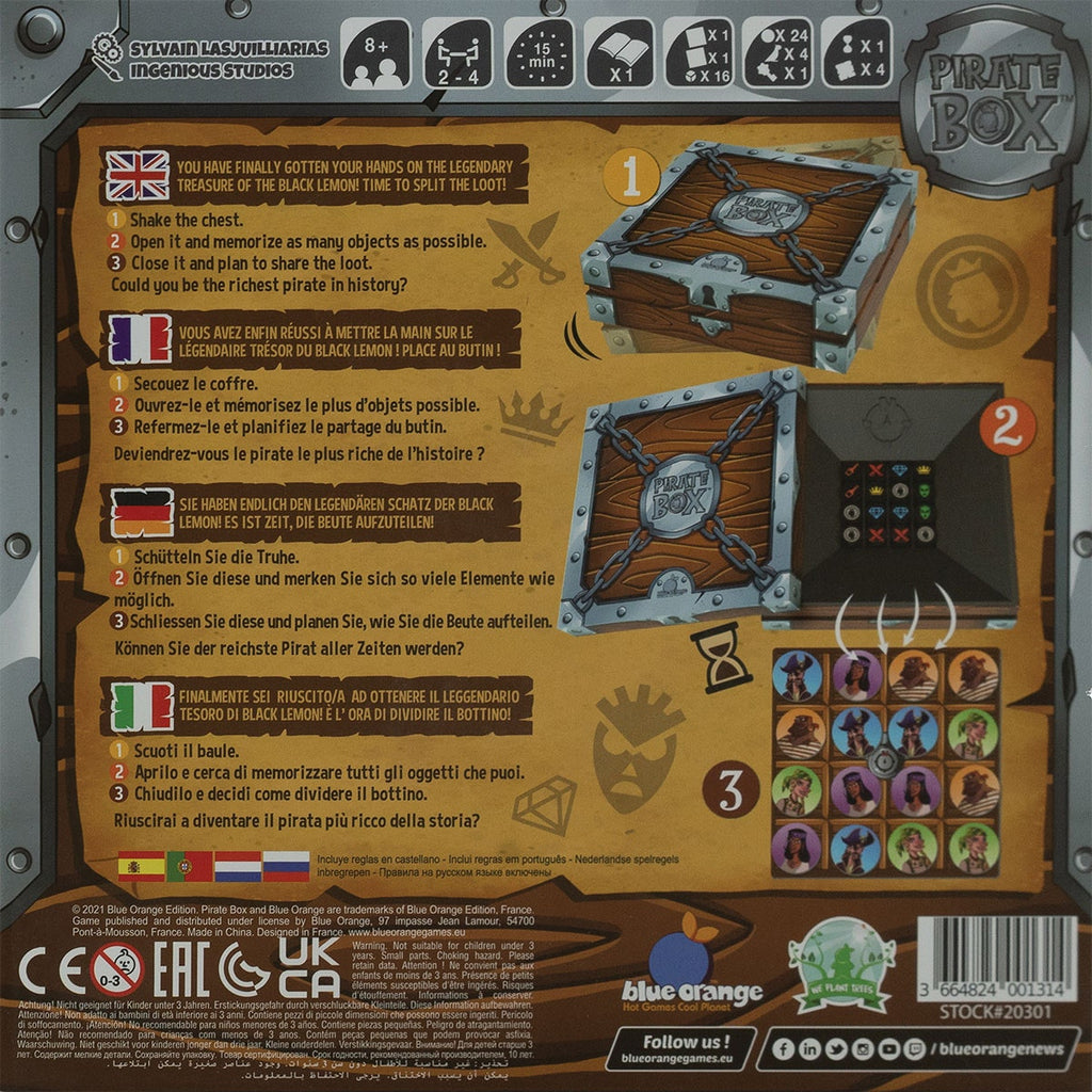 Pirate Box multilingual back of box