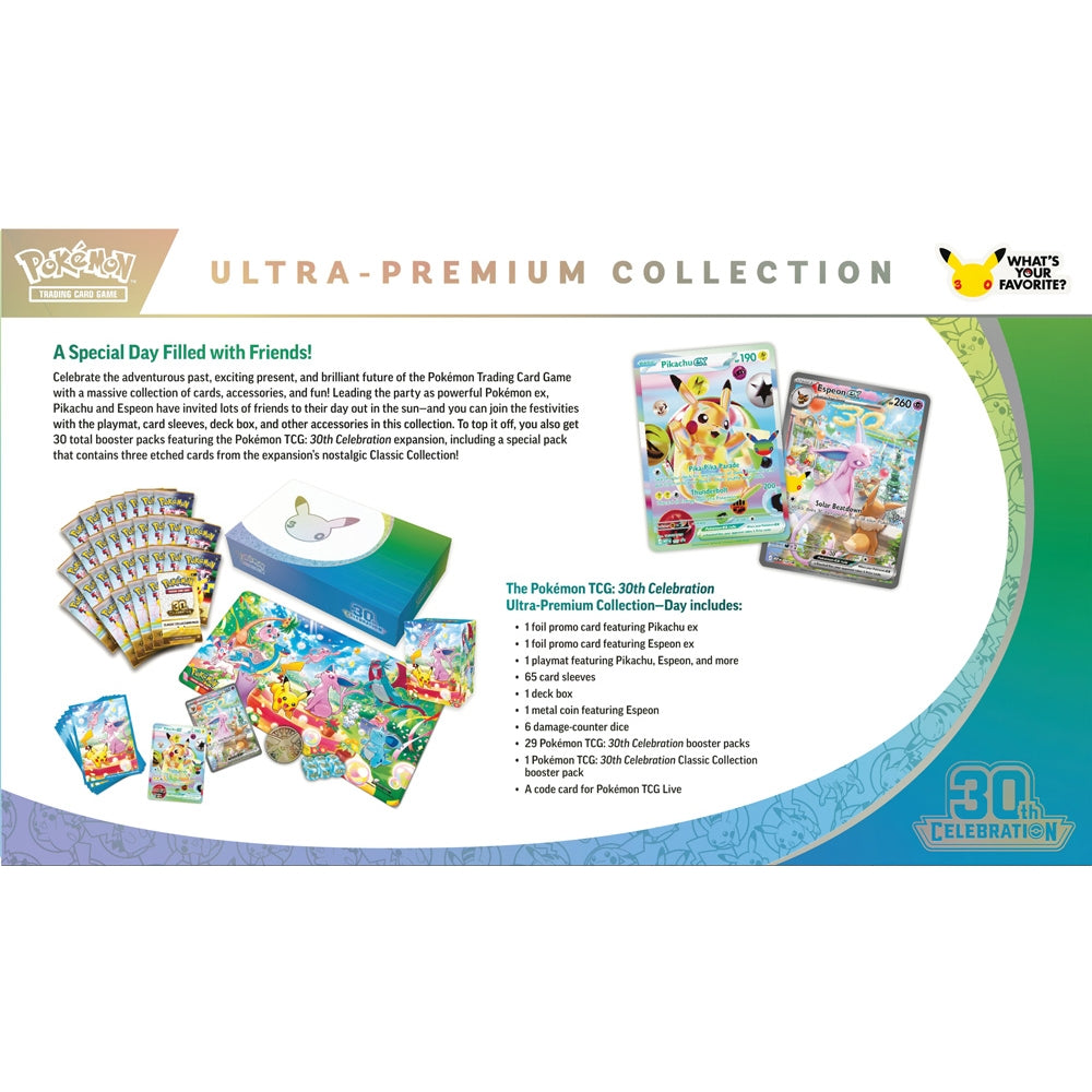 Pokémon TCG: 30th Celebration Ultra-Premium Collection Day – achterkant