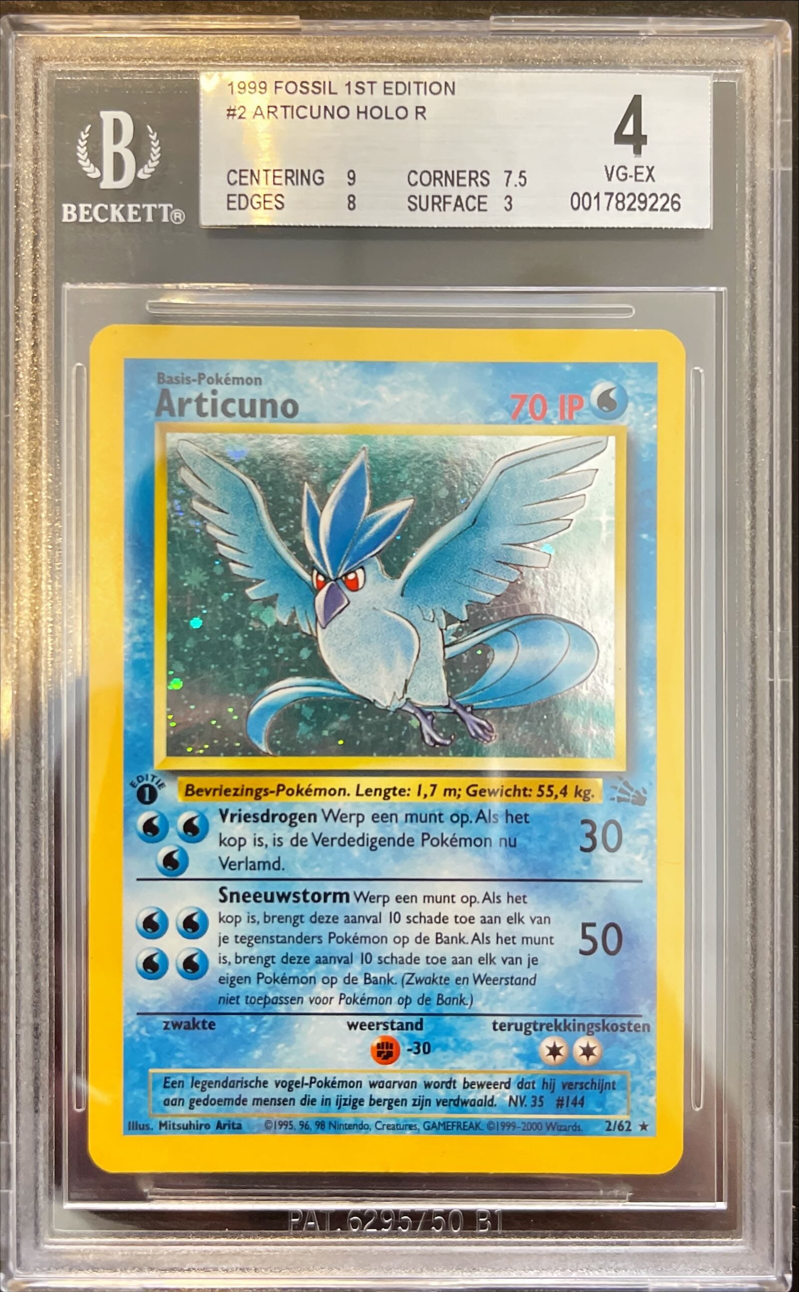 Pokémon Articuno Fossil 1st Edition BGS 4 0017829226