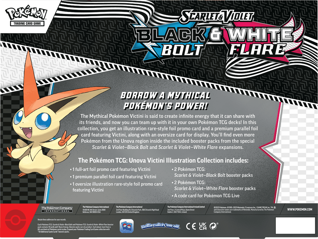 Pokemon Black Bolt & White Flare Illustration Collection Victini 0196214112582