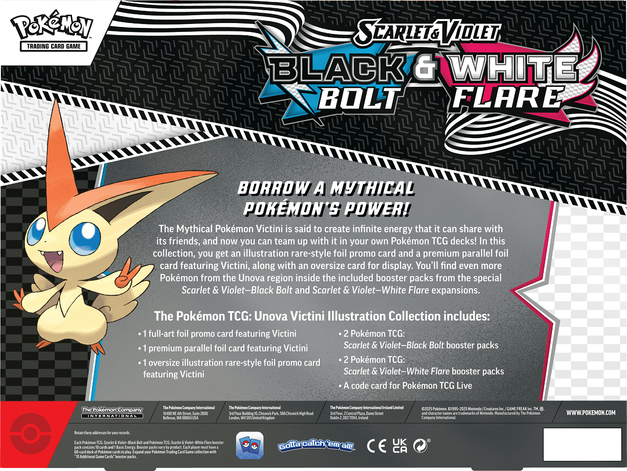 Pokemon Black Bolt & White Flare Illustration Collection Victini 0196214112582