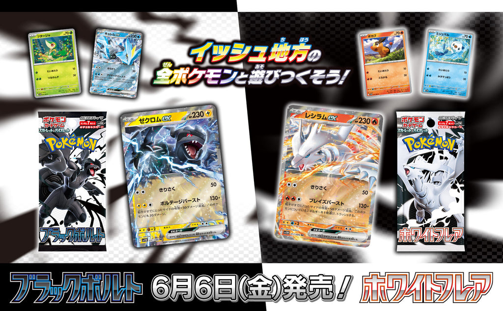 Offizielle Pokémon Black Bolt und White Flare Illustrationskarten