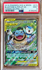 Pokémon Blastoise & Piplup GX Full Art PSA 9