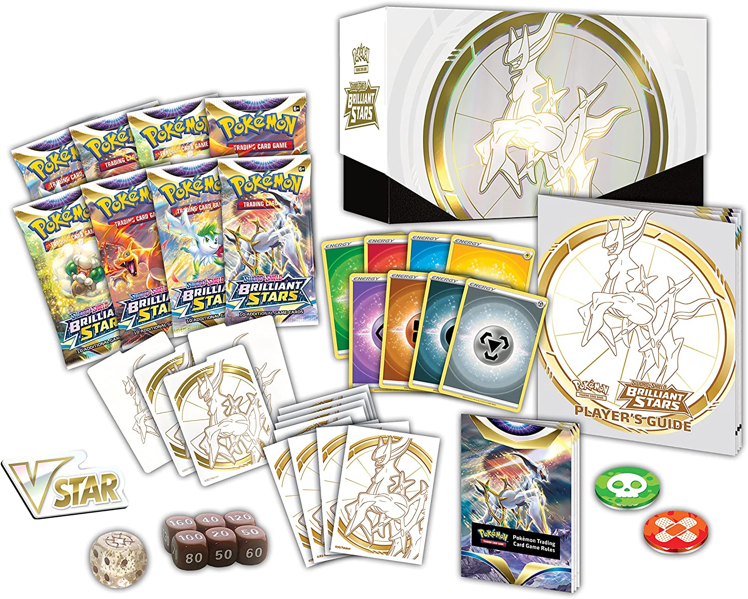 Inhoud van de Pokémon Brilliant Stars Elite Trainer Box