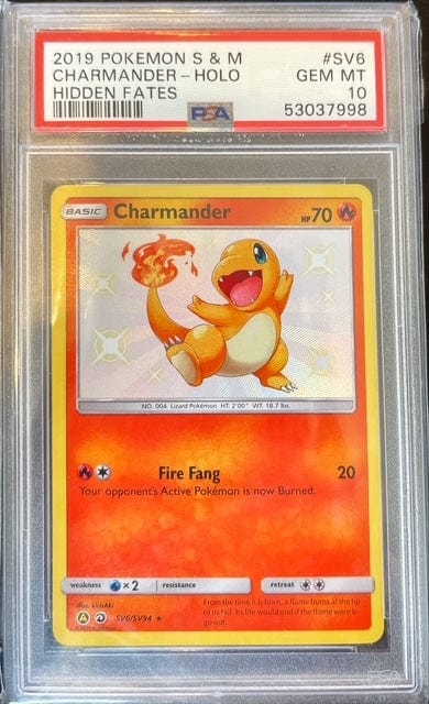 Pokémon Charmander Hidden Fates PSA 10