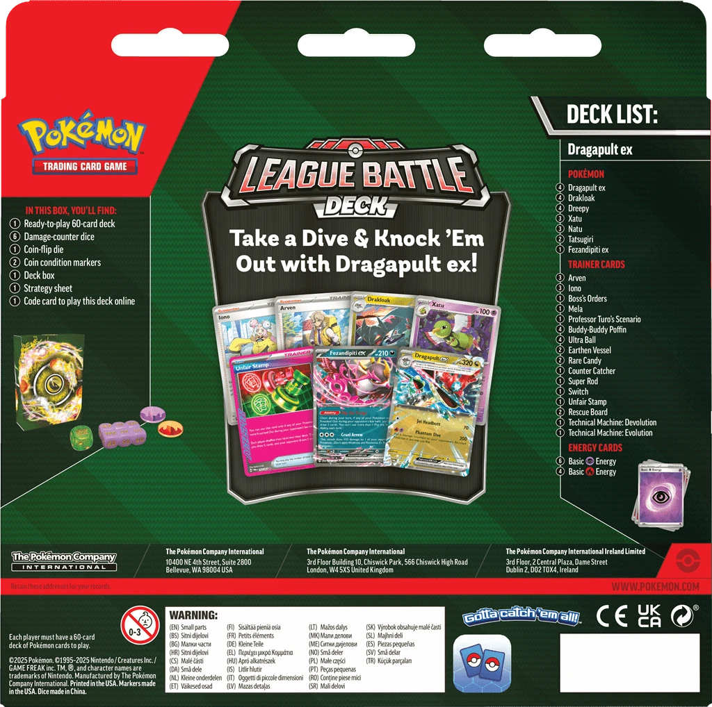 Pokemon Dragapult ex League Battle Deck 0196214108943