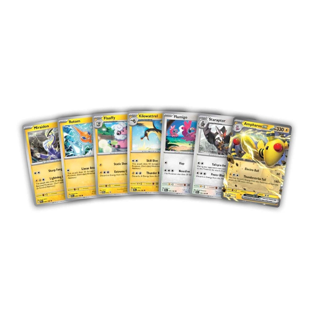 Pokémon TCG ex Battle Deck Ampharos ex - voorbeeldkaarten uit het deck, waaronder Ampharos ex