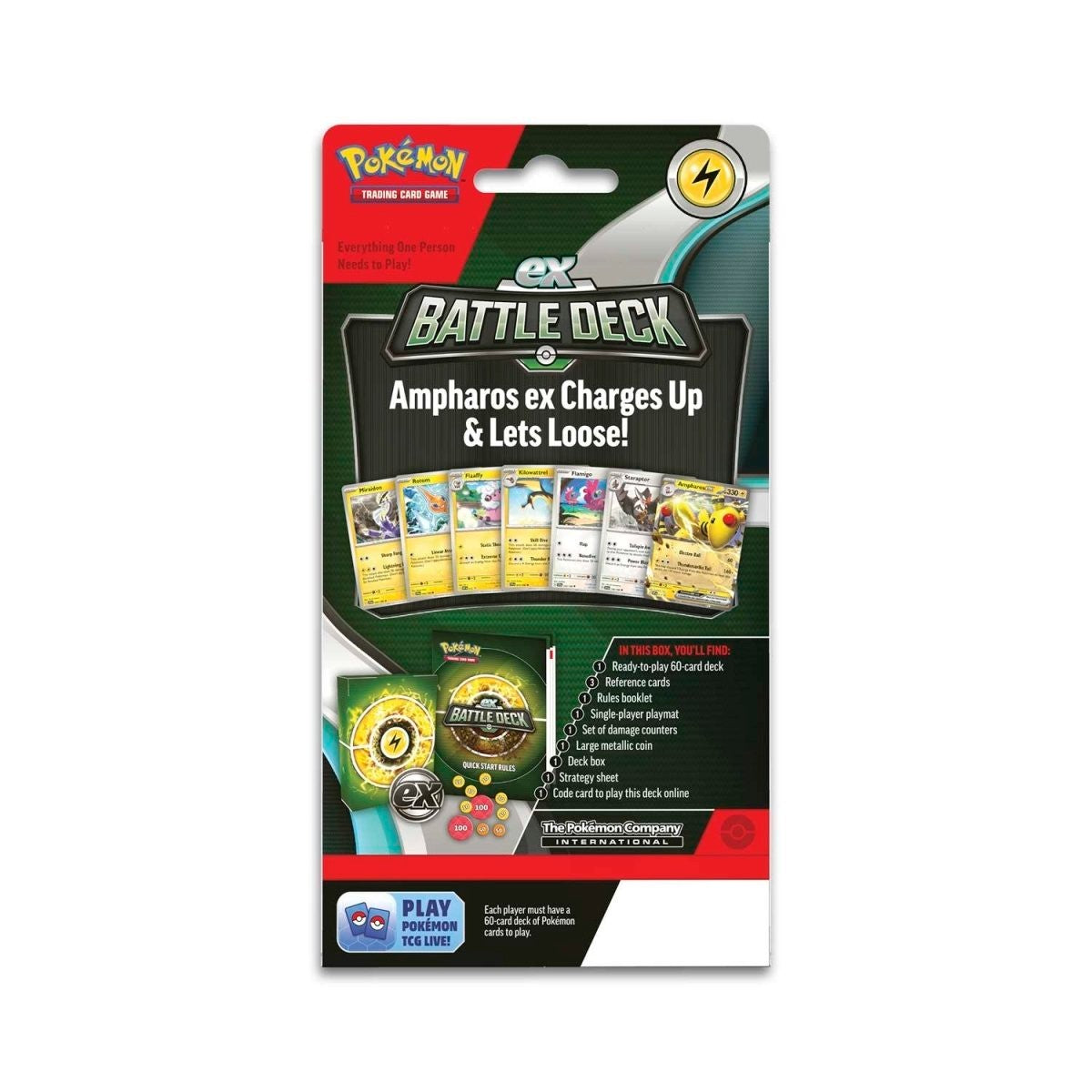 Pokémon TCG ex Battle Deck Ampharos ex - achterkant van de verpakking