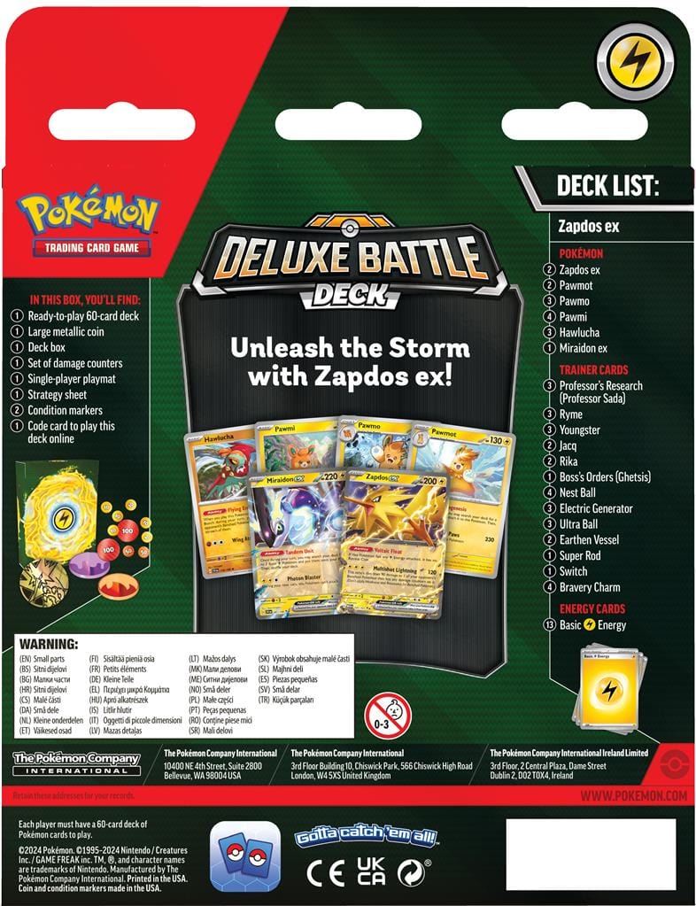 Pokemon ex Deluxe Battle Deck Zapdos 0820650856006