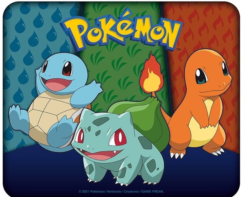 ABYstyle Pokémon flexibele muismat met de Kanto-starters Bulbasaur, Squirtle en Charmander - 3665361075554 Hoofdafbeelding
