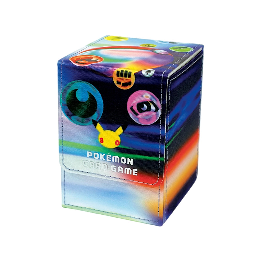 Caja para baraja con tapa abatible incluida en la Pokémon 30th CELEBRATION FUTURISTIC BOX