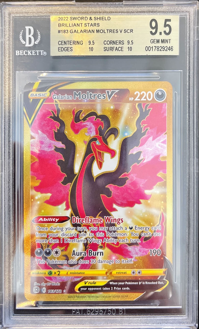 Pokémon Galarian Moltres V Brilliant Stars BGS 9,5 0017829246 Hover Image