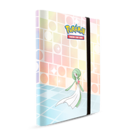 Ultra PRO Gallery Series Trick Room 9-Pocket PRO-Binder – vista angolata della copertina con Gardevoir e fascia elastica