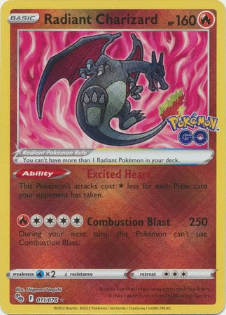 Pokémon GO - 011/078 - Radiant Charizard - Radiant Holo