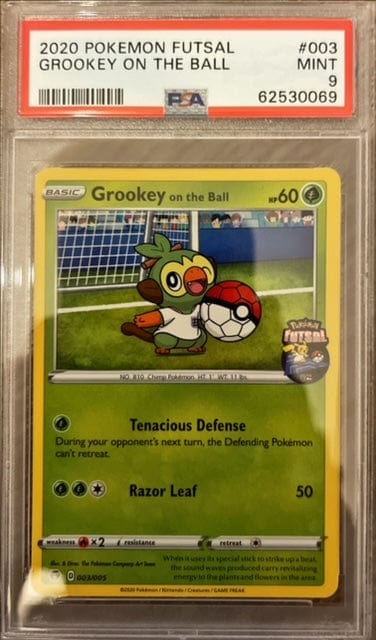 Pokémon Grookey on the ball PSA 9