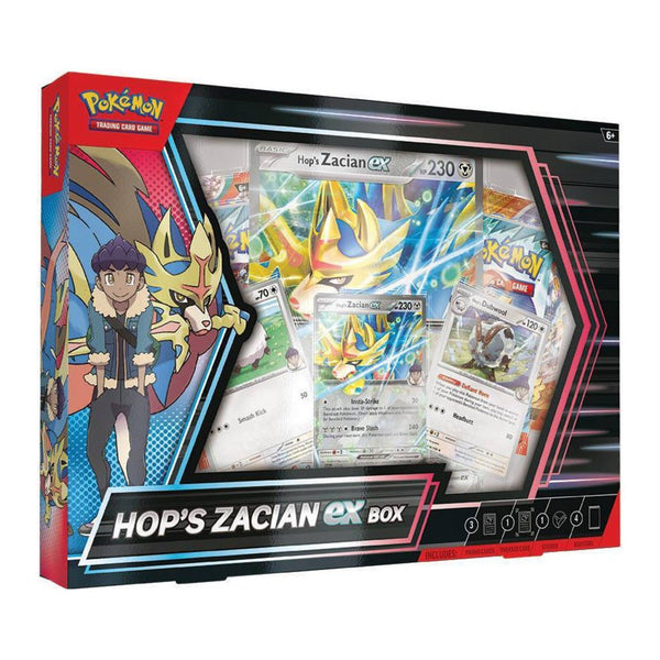 Pokémon Hop's Zacian ex Box (Journey Together) – schuin vooraanzicht