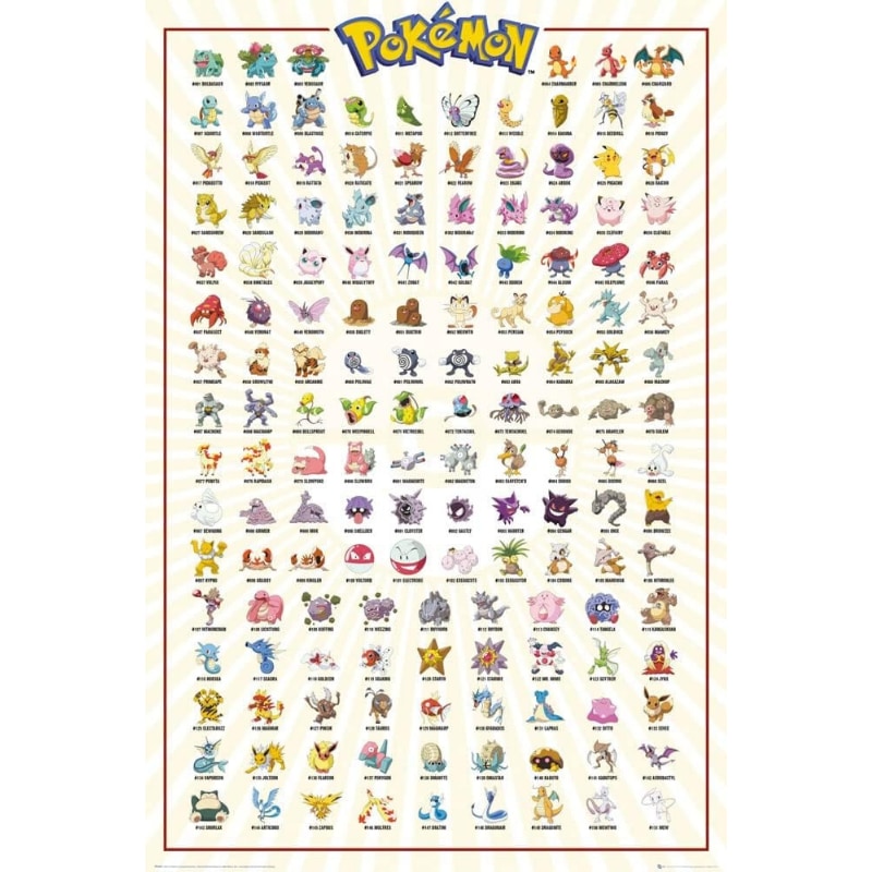 Pokémon Kanto 151 maxi-poster met alle 151 originele Pokémon | Lichcards Hauptbild