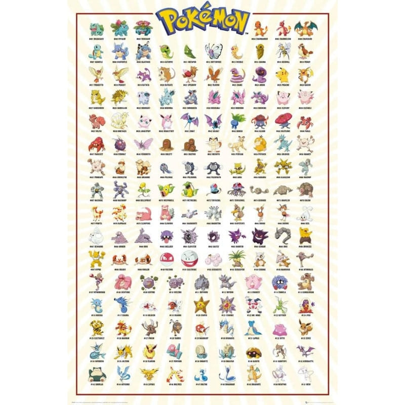 Pokémon Kanto 151 maxi-poster met alle 151 originele Pokémon | Lichcards Hauptbild