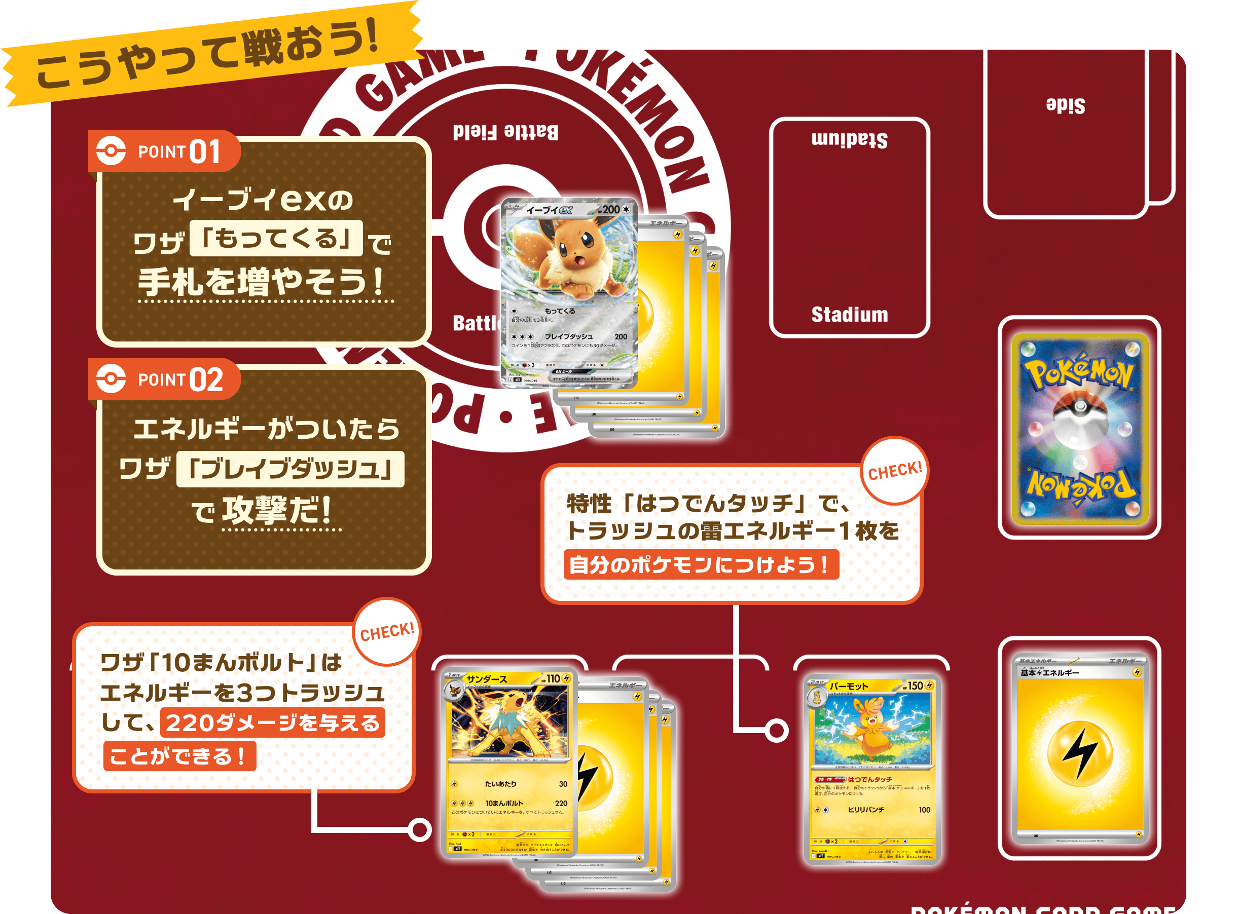Eevee ex kaarten en deck uit Pokémon MEGA Starter Set ex