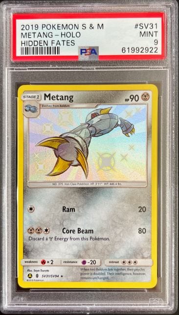 Pokémon Metang Shiny Hidden Fates PSA 9