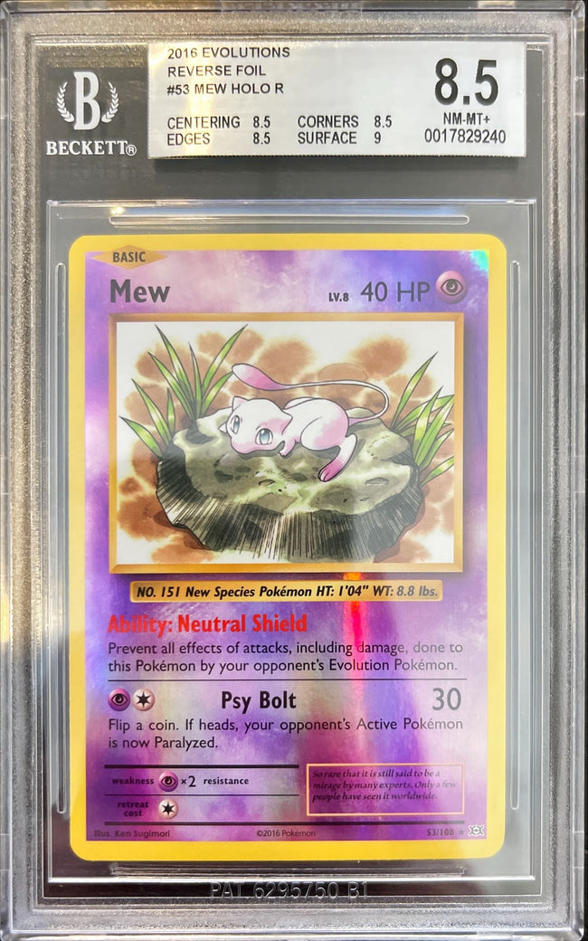Pokémon Mew Reversed Holo Evolutions BGS 8,5 0017829240 Hover Image