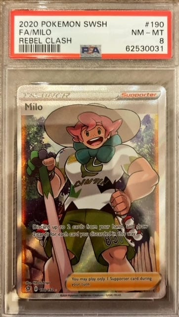 Pokémon Milo Full Art PSA 8